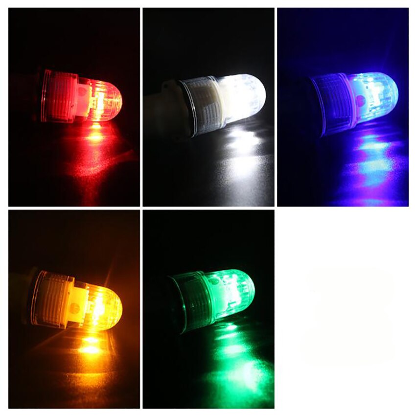 Boat Dock Lure Bait Battery Powered LED Underwater Night Fishing Light Lure for Attracting Fish- White, Green, Red, Yellow, Blue