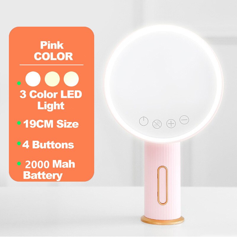 3 farbe LED Eitelkeit machen-hoch-Spiegel Licht Wiederaufladbare Stand Licht Reise Tragbare Lampe machen-hoch Kosmetische Dressing Tisch Schreibtisch Spiegel: Rosa