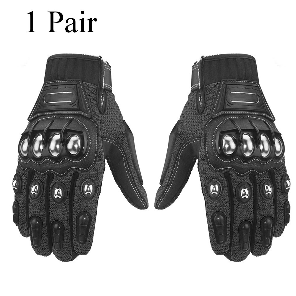 1pair Motorcycle Gloves Gear Full Finger Ergonomic Anti Slip Durable Outdoor Racing Accessories Alloy Steel Touch Screen
