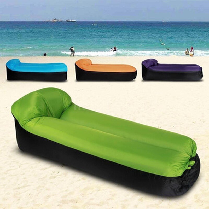 Oppustelig sofa sofa bærbar strand liggestol udendørs sovesofa doven pude vandtæt forcamping solbadning strand fritid