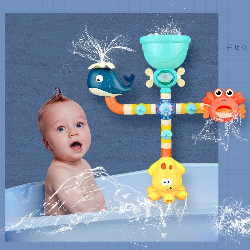 Baby Bath Toys Pipeline Water Spray Shower Game Elephant Bath Baby Toy For Children Swimming Bathroom Bathing Shower Kids Toy