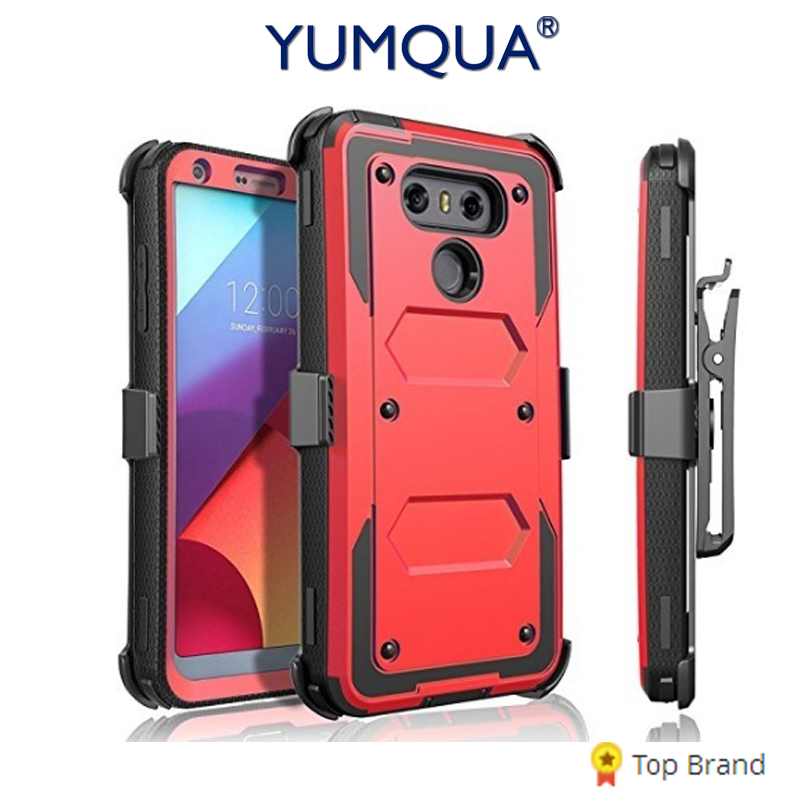 YUMQUA lg 6 Abdeckung Fällen Für lg G6 H872 VS988 Handy Zurück Fall Abdeckung Heavy Duty Rüstung mit Rotierenden gürtel Clip Holster