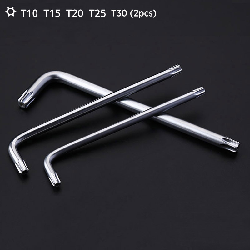 (2 pcs) T10 T15 T20 T25 T30 Screwdriver L Style mini Torx Screwdriver Wrench Spanner Screw Driver Repair Tool T30 Screwdrivers
