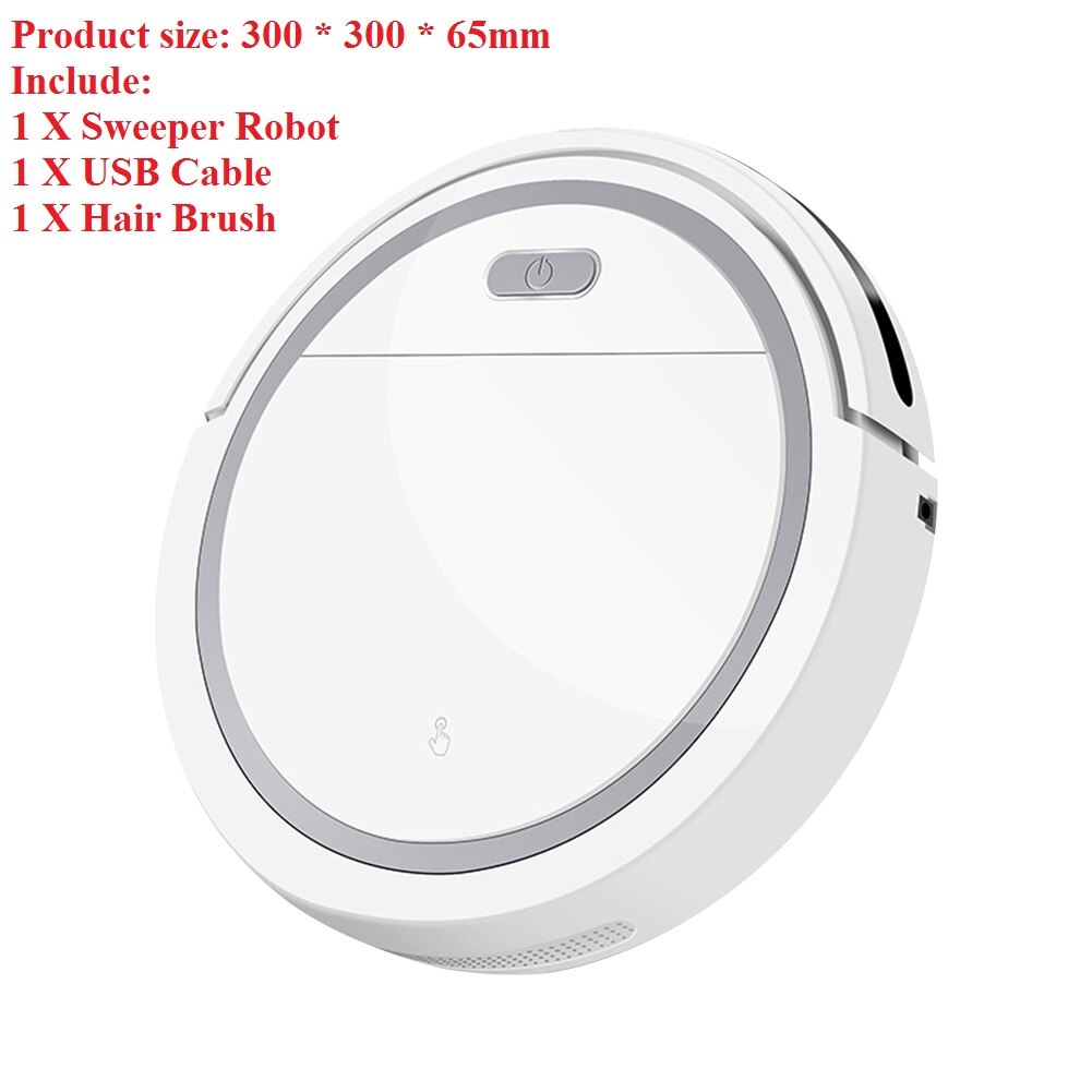 Aspirapolvere Robot pulizia carica USB pulizia automatica a secco pavimento umido spazzatrice intelligente spazzare spazzare spazzare strumento di aspirazione: White A