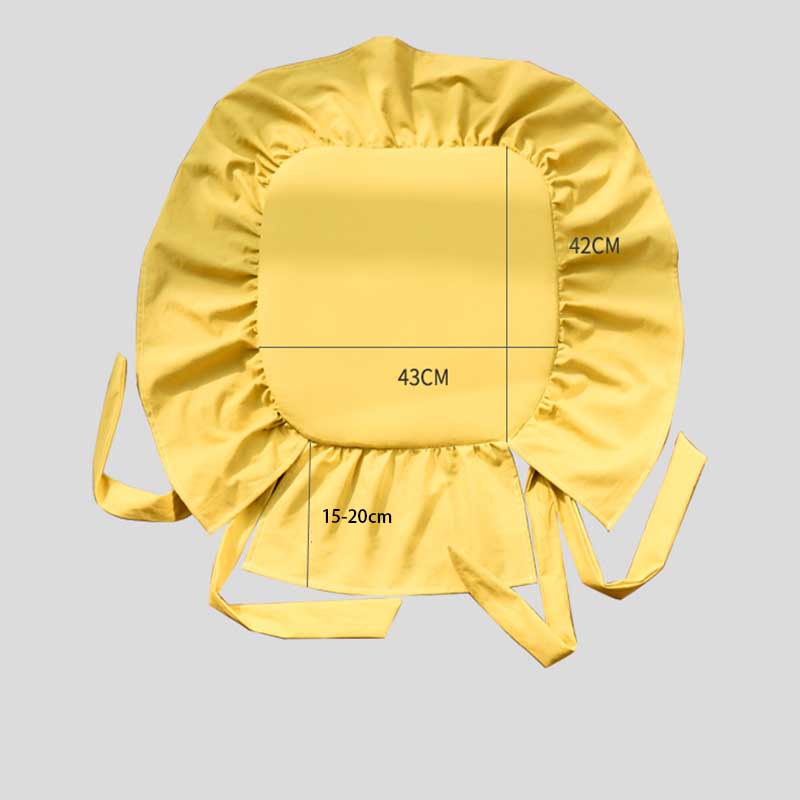 Cotton Ruffle Thick Cushions for Dining Chair Seat Removable and Washable Home Hotel Party Banquet Anti Slip Chair Cushion White