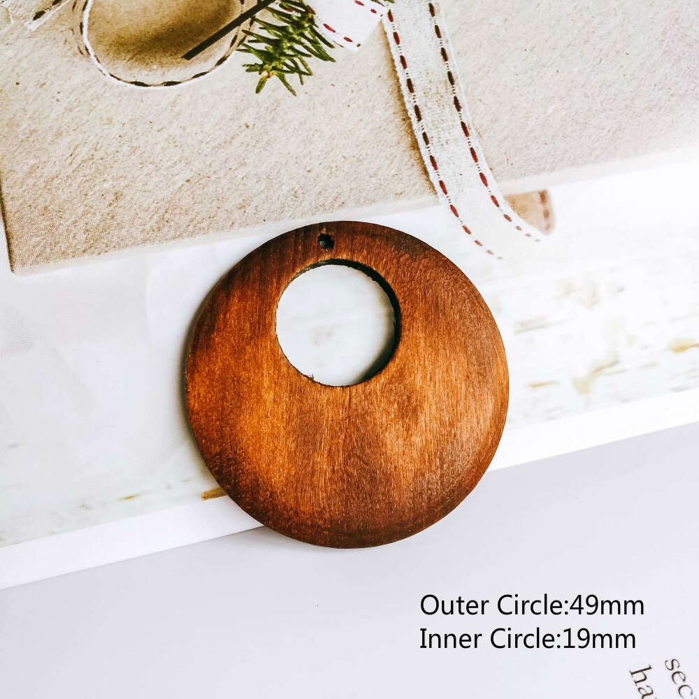 ZEROUP Wooden Round Eardrop white bronze Color Pendant earring Accessories Necklace Charms Jewelry Finding Diy Material 8pcs: 9