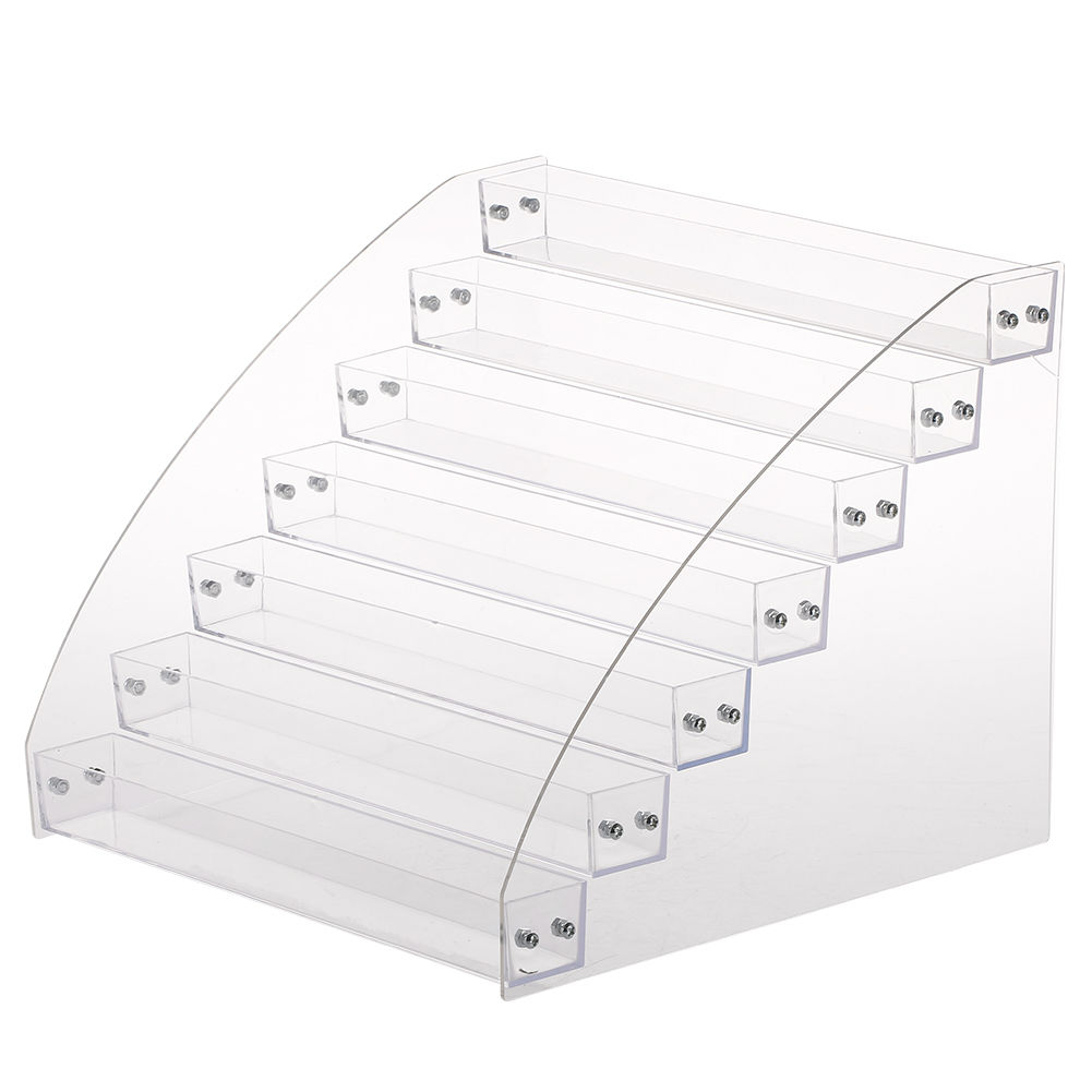 Klar akryl skønhed makeup neglelak opbevaring organisator rack display holder flerlags display stativ manicure værktøj: Syv lag