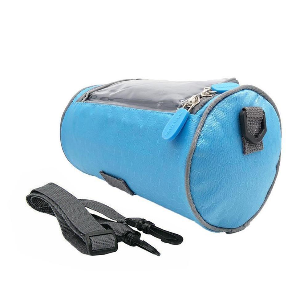 Store sykkelvesker styre frontrør vanntett for studentskjermtilbehør sykkelveske touch jente dame sykkel telefon p  o8 d 5: Blå