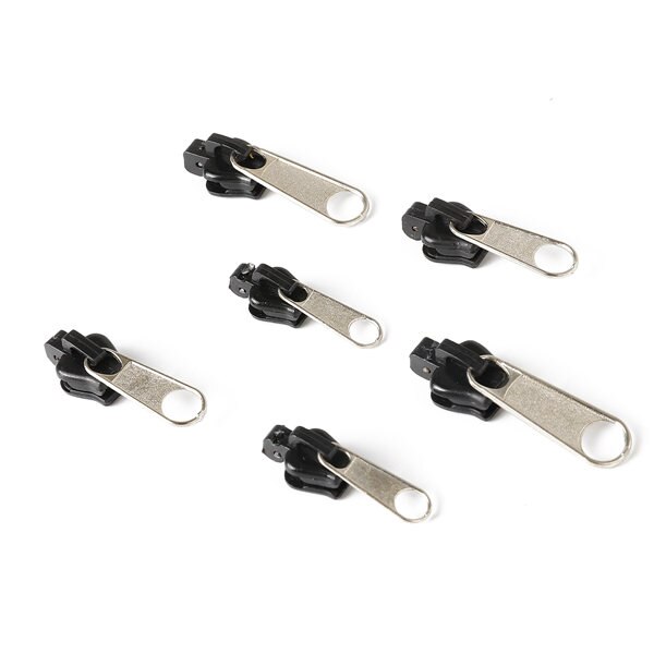 6 stks/partij 1.3x3.6x1.1 cm/1.1x3.4x1 cm/1x2.8 x 0.85 cm Universal Instant Fix Rits Reparatie Kit Vervanging Zip Slider Tanden Ritsen: Rhodium