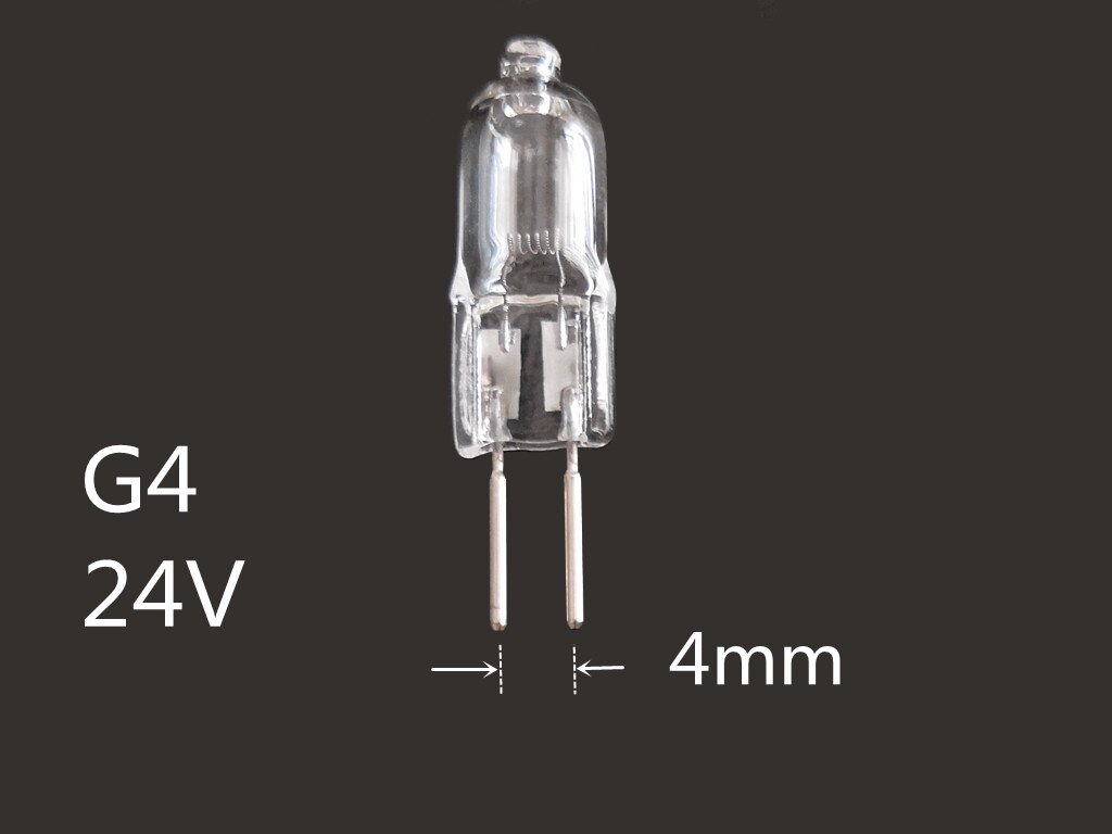 10pcs G4 24V halogen bulb G4 24V 20W bulb 10W 24V G4 35W 24V G4 50W halogen G4 24V 10W