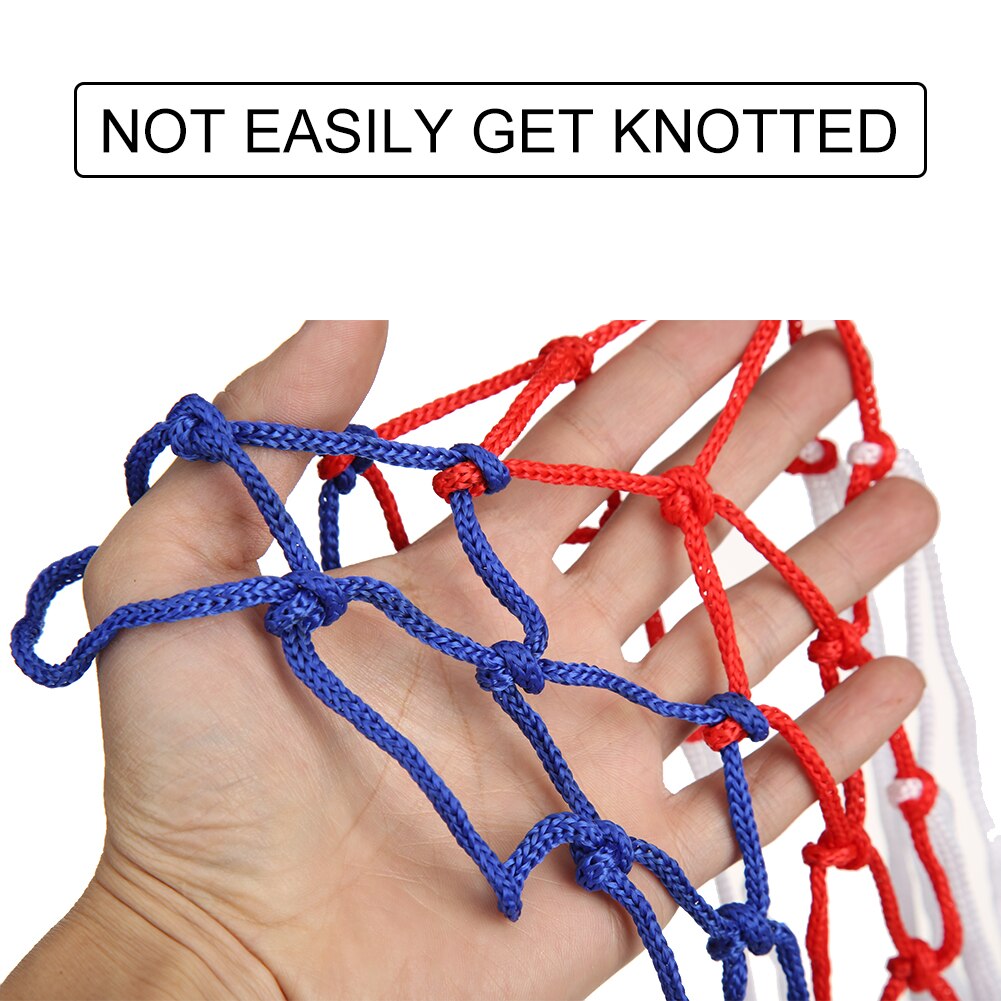 1pc Basketball Net All-Weather Basketball Net Red+White+Blue Contrast Color Basketball Hoop Net Basketball Hoop Basket Rim Net