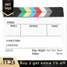 Colorful Clapperboard Clapper Board Acrylic Dry Erase Director TV Movie Film Action Slate Clap Handmade Cut Prop