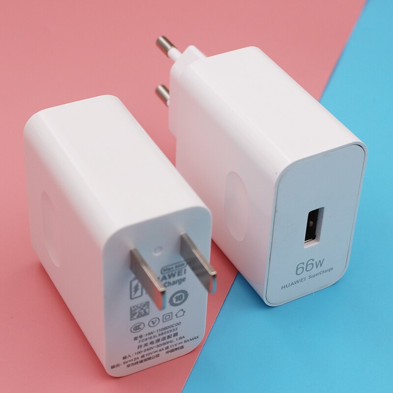 Huawei P50 Pro Charger 66W Eu Snel Opladen Adapter Reizen Supercharge Usb 6A Type C Kabel Voor Mate 40 pro P40 P30 Pro Nova 9 8