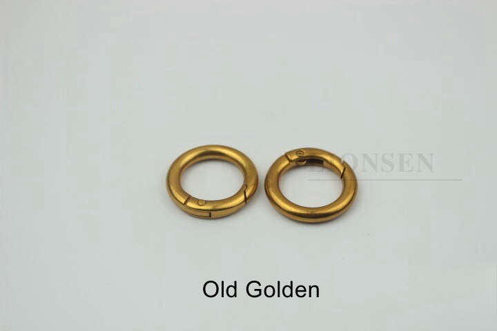 2PCS 20MM Metal Spring Gate O Ring Trigger Clasp Clips Snap Buckle Hook Keychain DIY Bag KeyRing Handbag Hardware Accessories: Old Golden