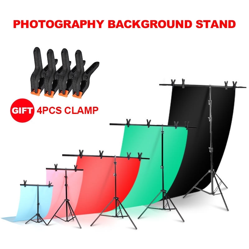 Fond cadre photographie toile de fond en forme de T Support de fond système arrière-plans en métal pour studio photo