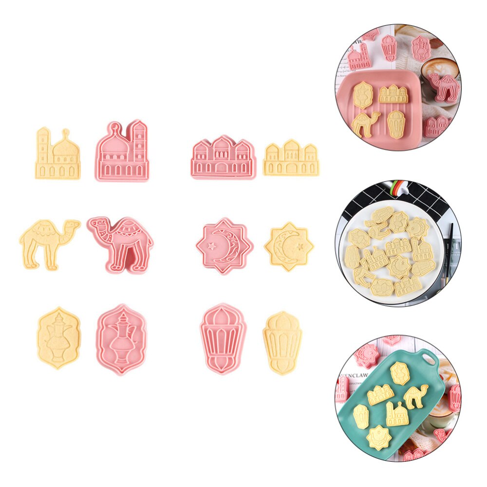 1 Set/6Pcs Diy Koekjes Mallen Prop Ramadan Cookie Bakken Tools Bakken Mallen