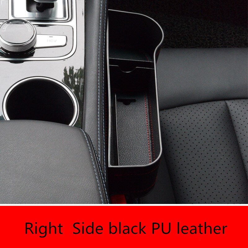 Car Seat Gap Storage Box for Hyundai Creta I10 I20 Tucson Elantra Santa Fe Solaris Creta Veloster Sonata I40 Strikers Accessory: Pu black Right Side
