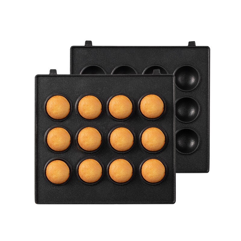 220V Sandwichera eléctrica de tiempo Waffle Maker Multi-baker tostadora hornear máquina de desayuno takoyaki Sandwichera: Small balls tray