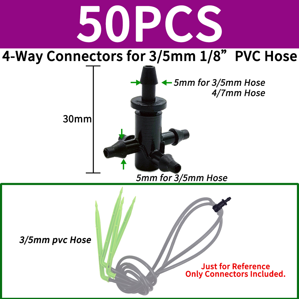 Oasis 3/5 4/7mm Hose Garden Irrigation Connectors Barbed Single Double Tee Elbow Drip Arrow Cross Coupling Watering Fitting