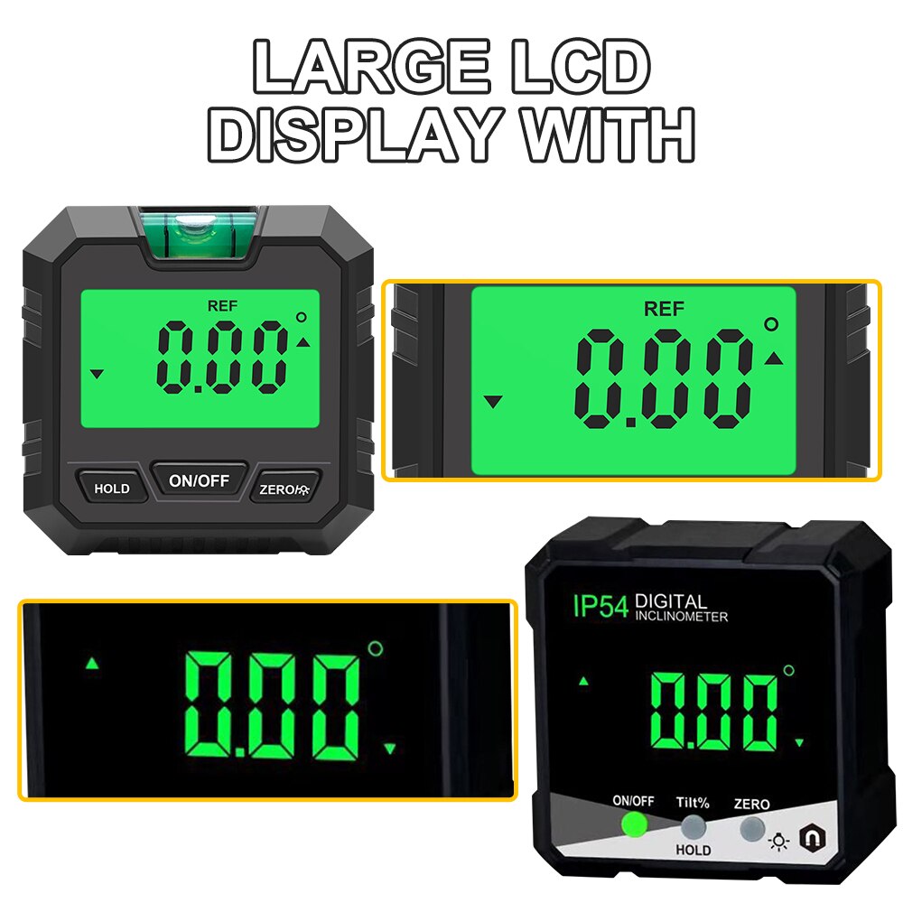 Mini Digital Level Angle Finder Gauge 360° Measure Digital Inclinometer with Magnetic Base Electronic Universal Bevel Protractor