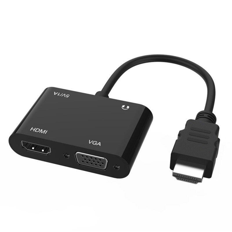 1080P Hdmi Naar Vga Hdmi Converter Splitter Kabel Adapter Met Audio Hdmi & Vga Out Tegelijk Voor PS4 Apple tv Pc Laptop