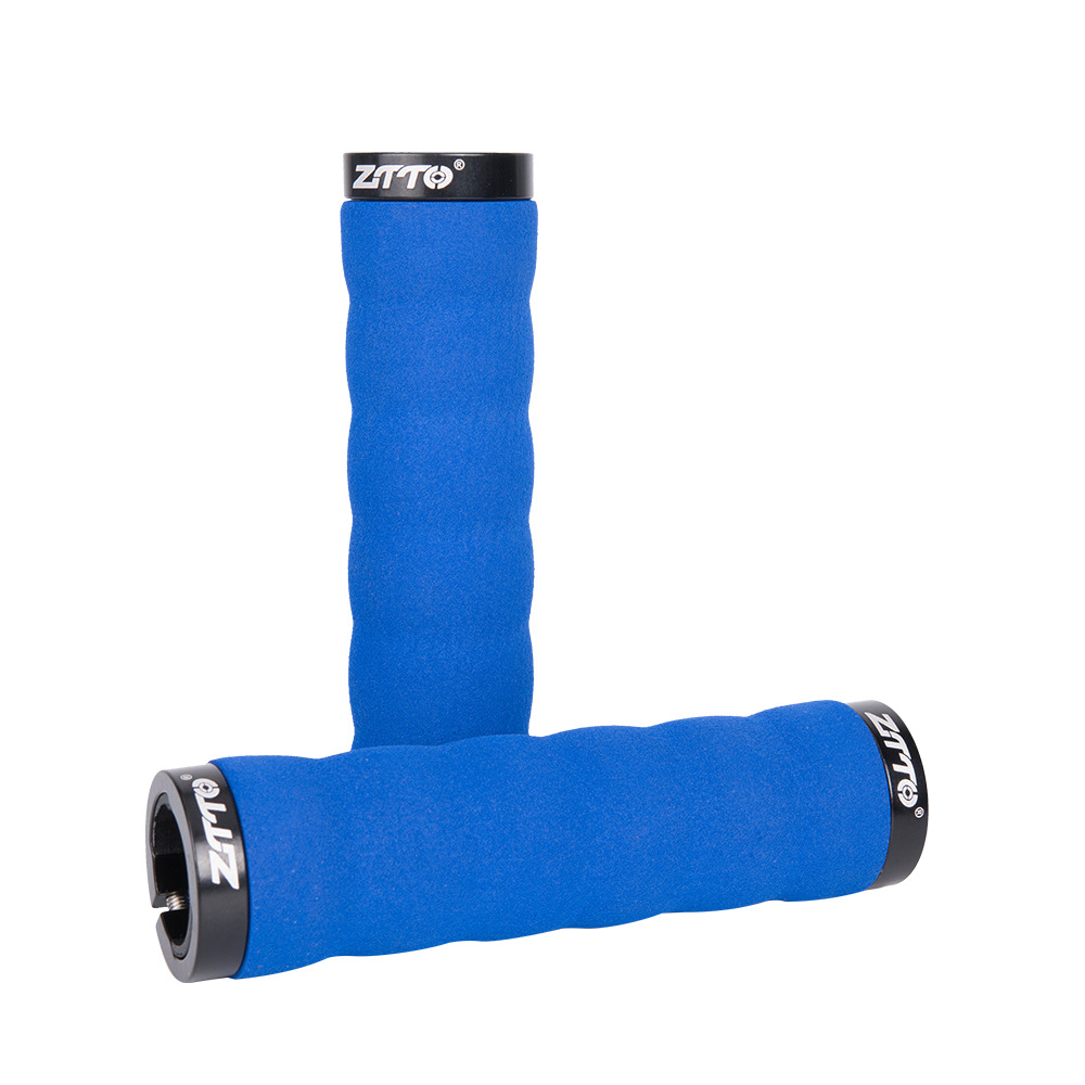 Manopole manubrio ZTTO Mountain Bike manico in spugna in lega di alluminio per bicicletta con parti di bloccaggio: AG30-Blue