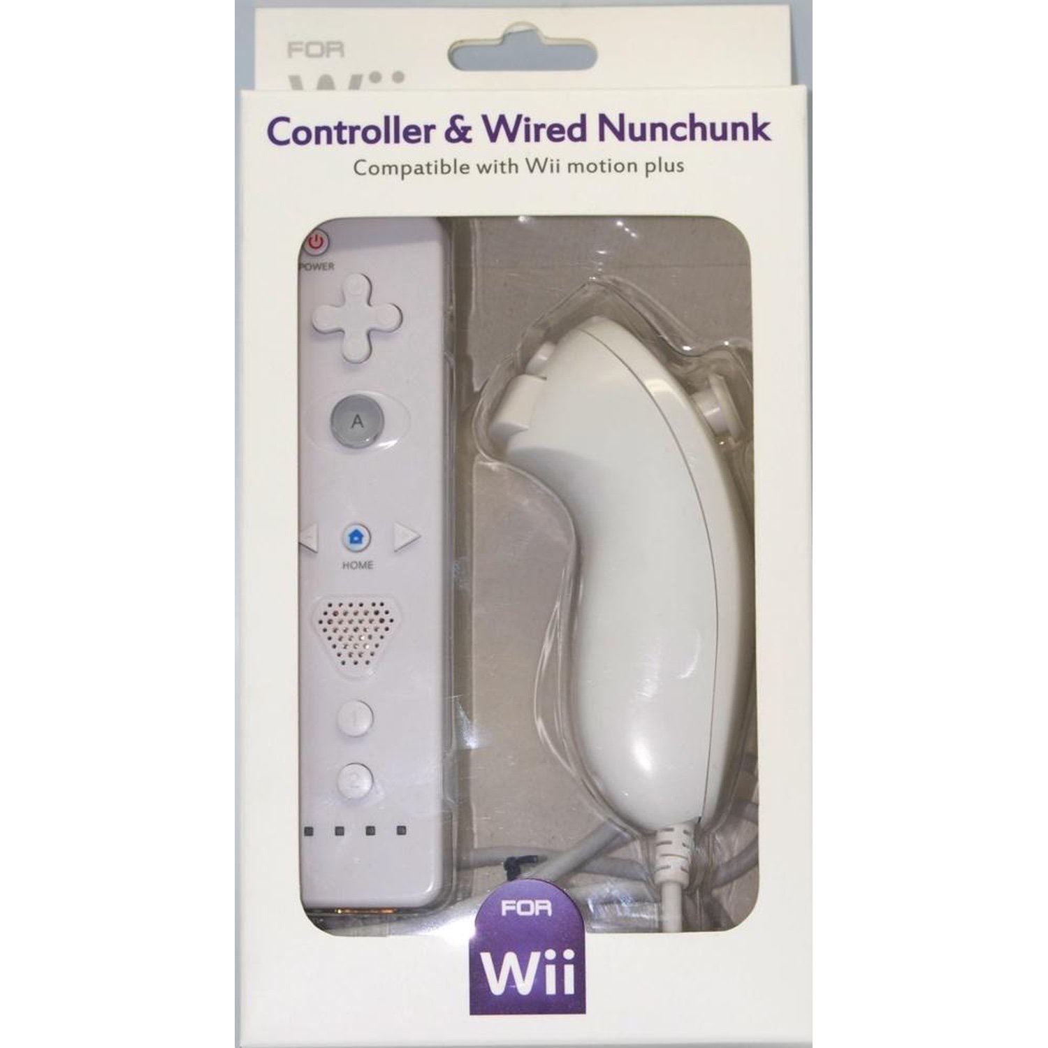 Pack Mando Wii Remote con Wiimotionplus incorporado + Nunchuck Compatible Wii BLANCO, 2 en 1Mando Inalámbrico para Nintendo Wii, Joystick con Motion Plus y Nunchuck , incluye funda protectora Silicona