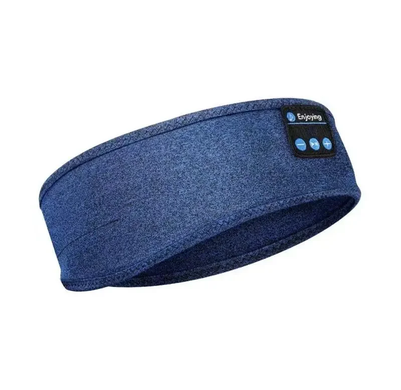 Bluetooth Sleeping Headphones Sports Headband Thin Soft Elastic Comfortable Wireless Music Earphones Eye Mask for Side Sleeper: Blue