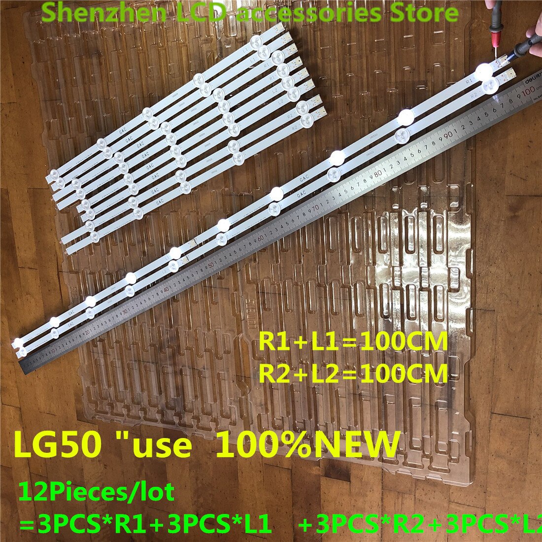 12PCS(3*R1 3*L1 3*R2 3*L2) LED Backlights for LG 50LN5600 6916L-1273A 6916L-1241A 6916L-1276A 6916L-1272A