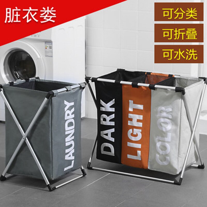 Laundry Basket 3 Hamper Organizer Bathroom Folding Triple Laundry Basket Large Oxford Fabric Laundry Basket With 3 Compartments