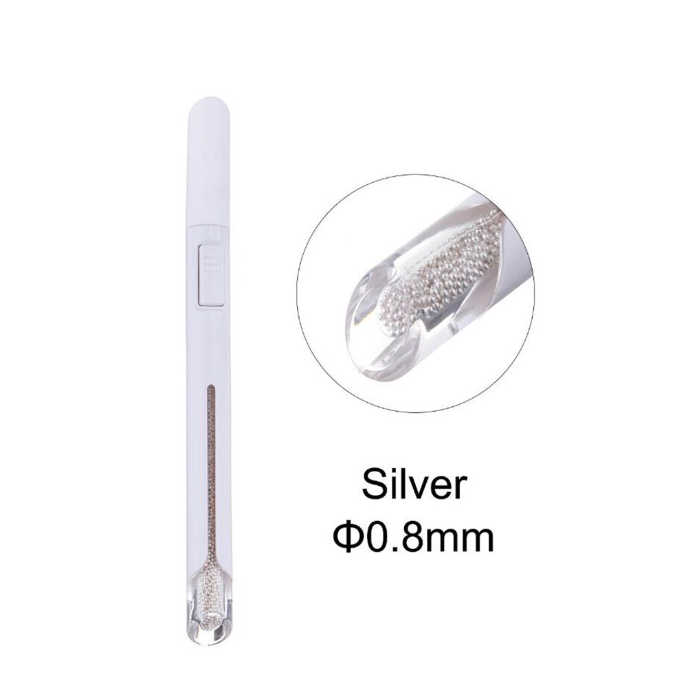 Herramienta para hacer puntos de decoración de uñas cuentas de acero cosechadora de uñas pluma punteadora Multi-función instrumentos de manicura herramienta de decoración de salón: Marfíl