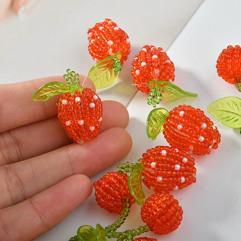 Cute red strawberry/Cherry shape 20pcs/lot handmade 3D floating lock charms diy jewelry earrings accessory