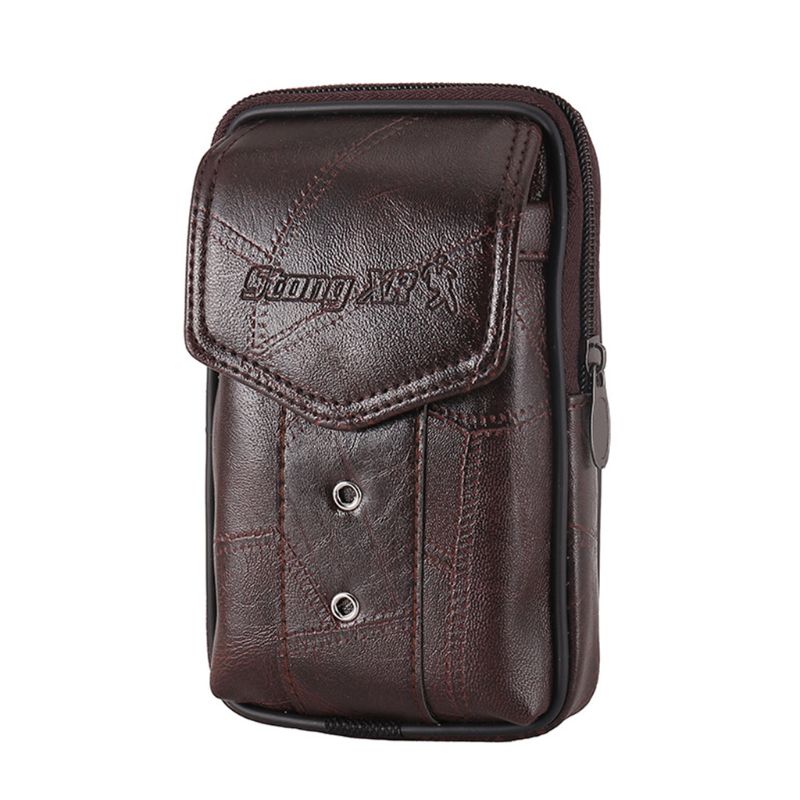 Mannen Vintage Lederen Heuptas Telefoon Pouch Sport Riem Hip Belt Loop Holster Portemonnee Carry Case Purse: 3TT903908-2-CF