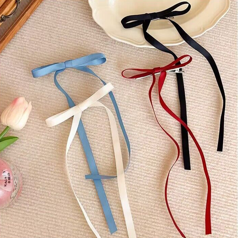Cinta con lazo para el pelo de colores coreanos, pinzas para el pelo con lazo a la , horquillas con Clip LATERAL, diadema para mujer, accesorios para el cabello