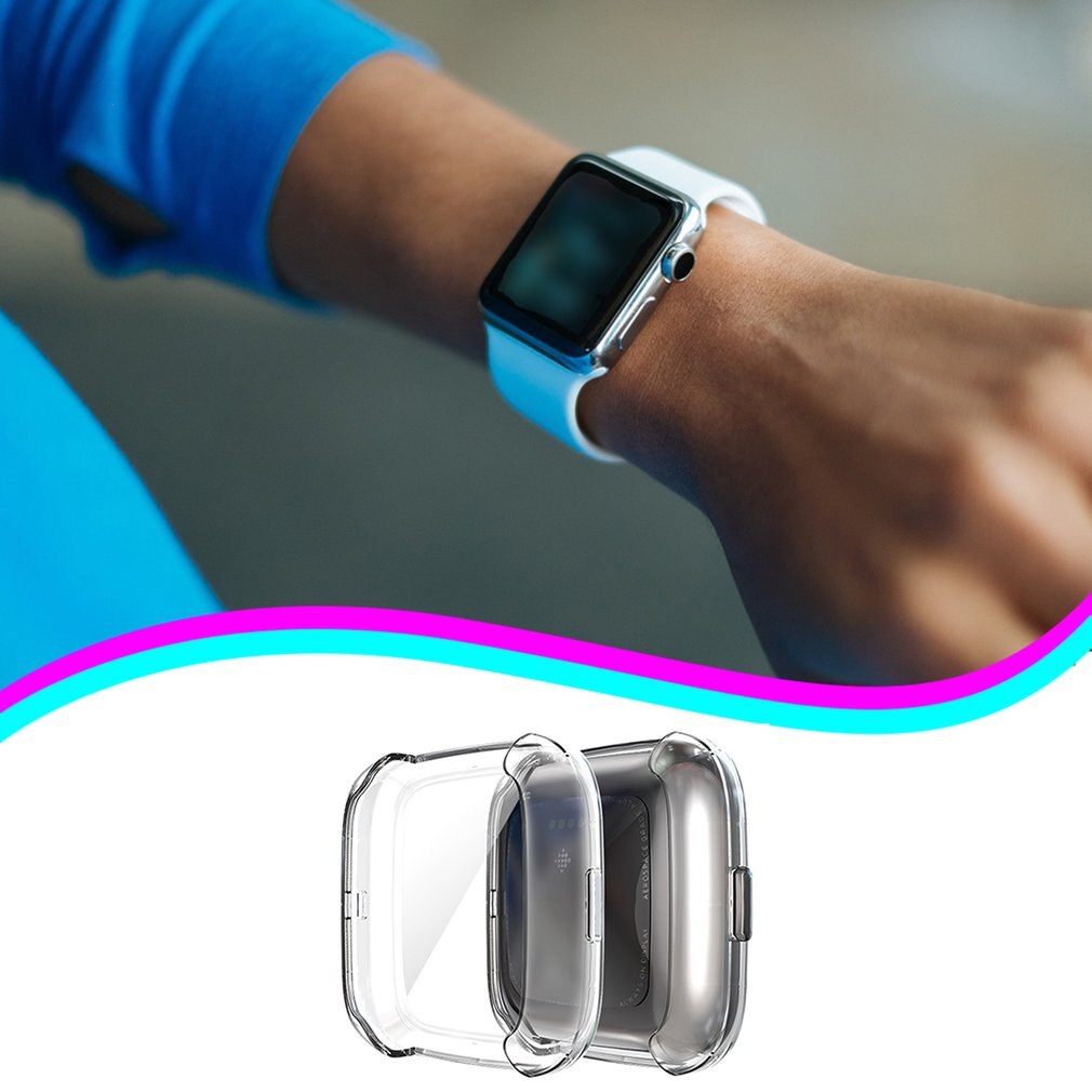 Soft Tpu Case Voor Fitbit Versa Band Waterdicht Horloge Shell Cover Screen 8 Kleur Protector Smart Horloge