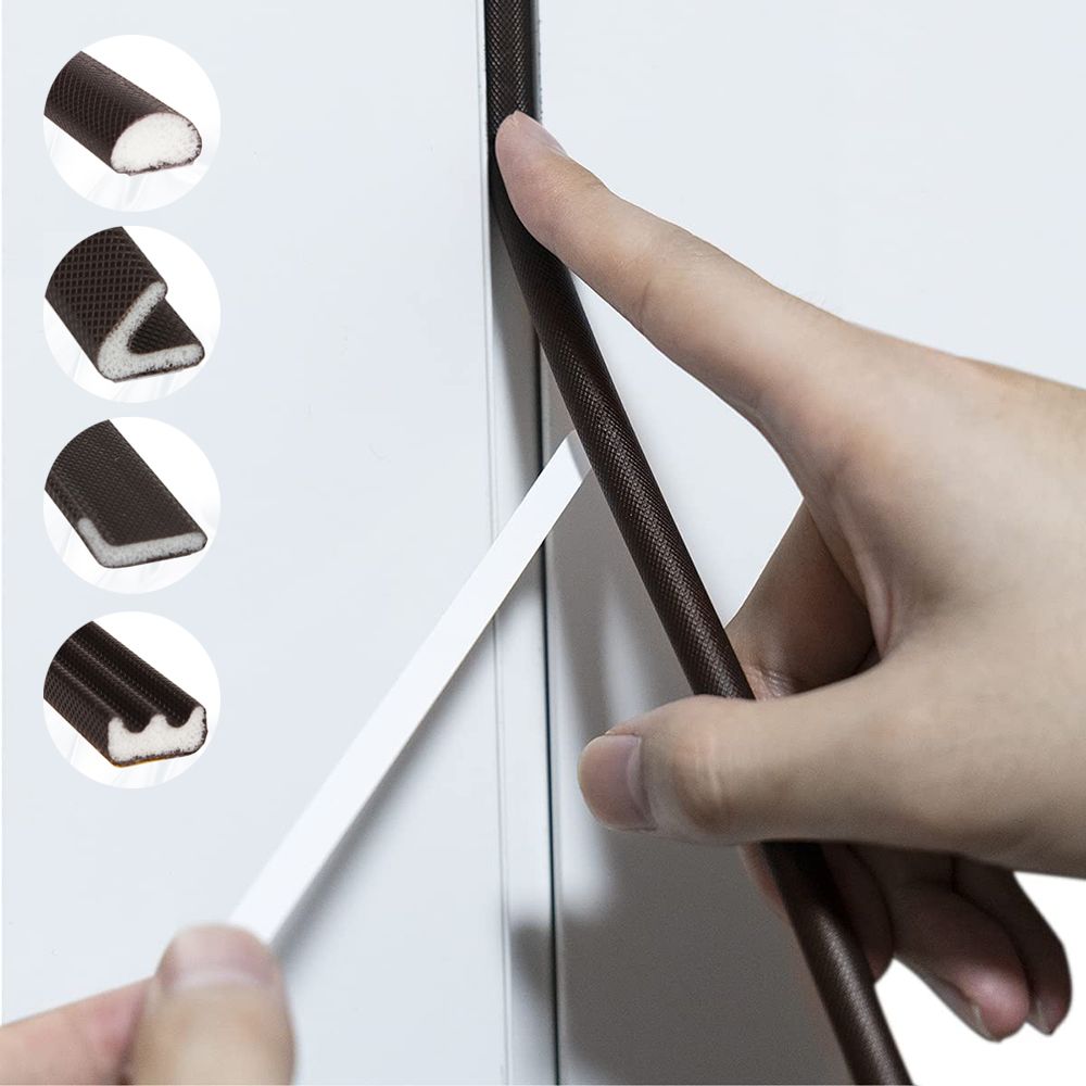 Tira de sellado anticolisión para puerta, burlete autoadhesivo para relleno de huecos, burlete para ventanas, 5M, excluidor de calado