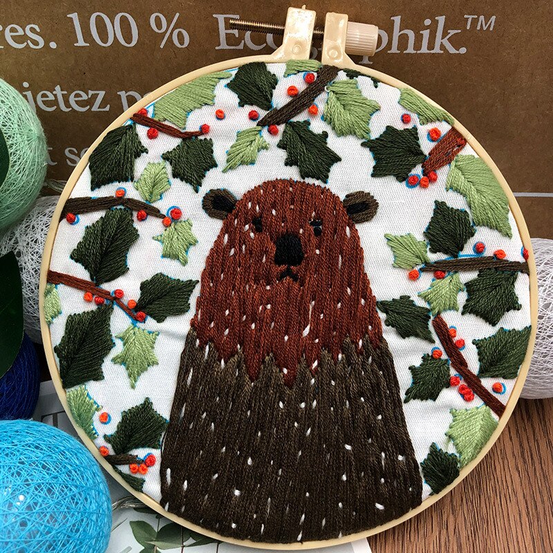 Diy broderi med hoop dyr håndarbejde håndarbejde til begyndere korssting kits maleri sybånd kunst hjem indretning