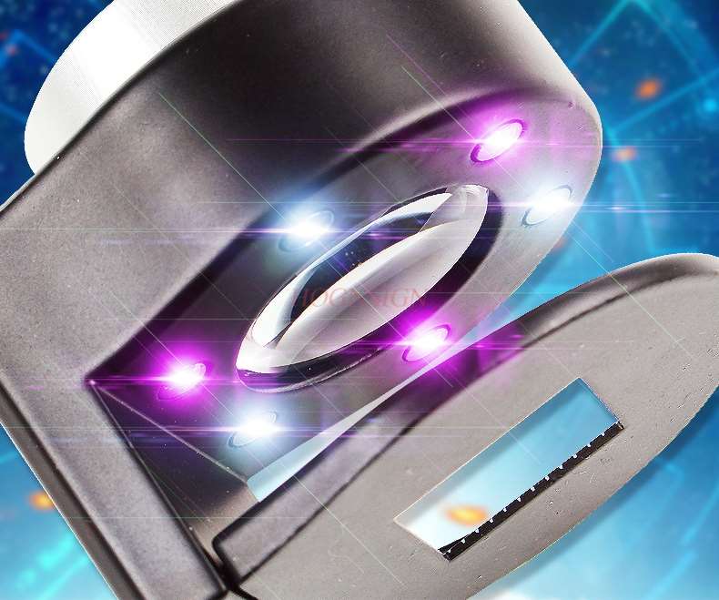 magnifying equipment Magnifying glass 30 times with light metal portable handheld scale led white purple light banknote