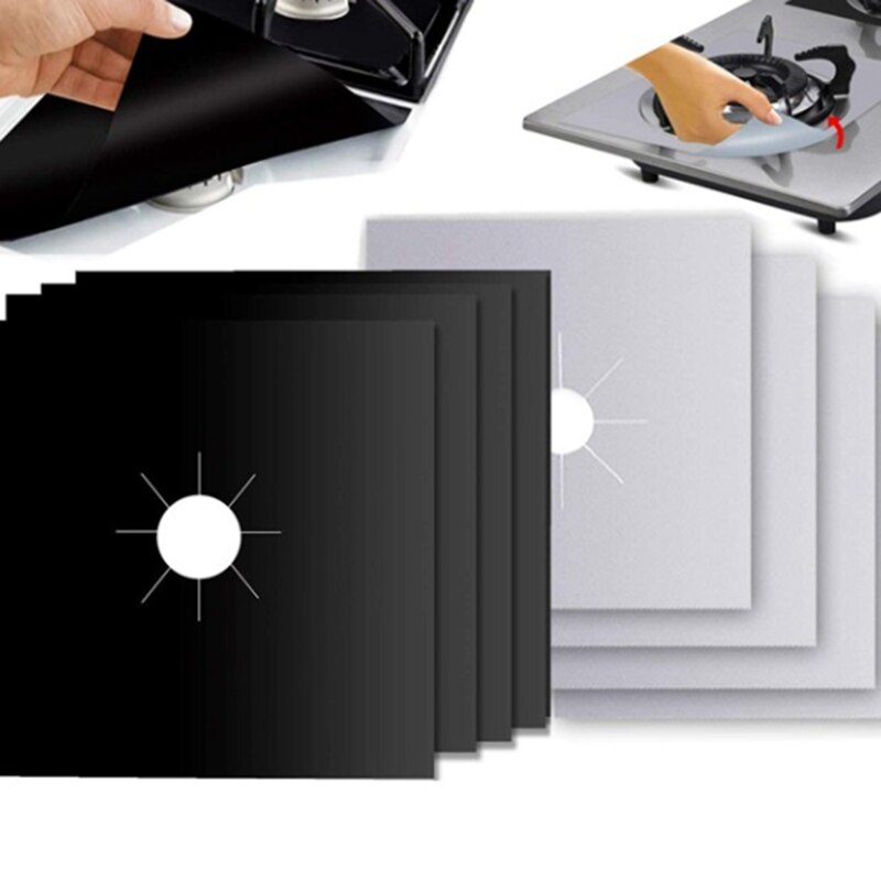16Pcs Gas Hob Range Protectors Stovetop Burner Protector Liner Cover Cleaners Cooker Covers Reusable Gas Stove Mats