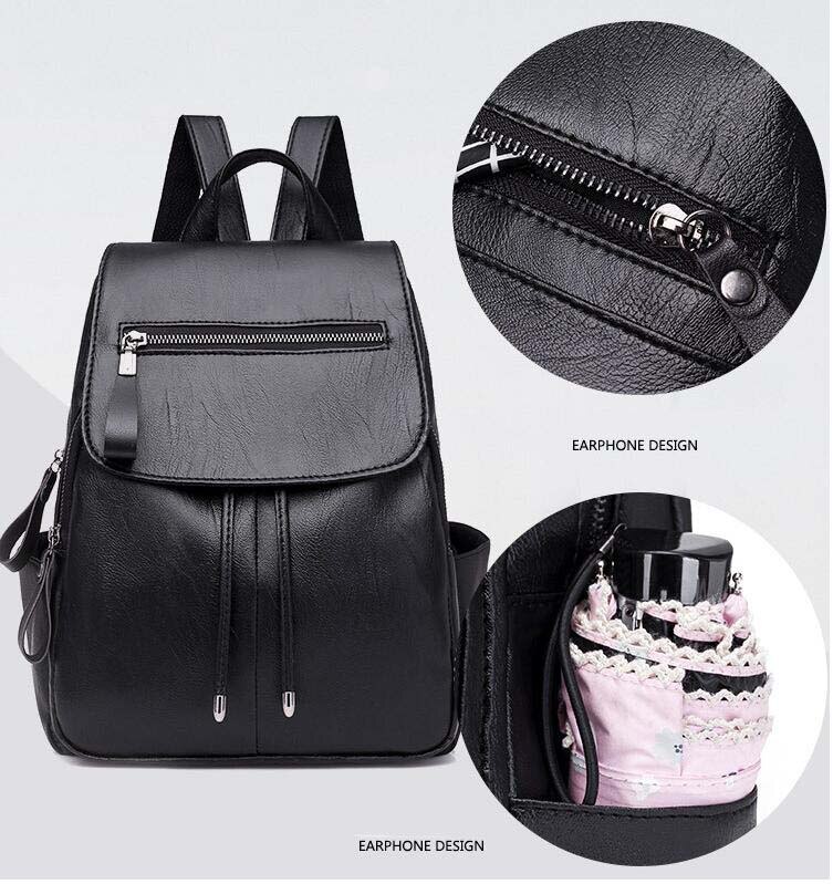 Chuwanglin Simple femmes sac à dos en cuir décontracté féminin école sacs à dos sauvage sac de voyage quotidien fille sac A6887