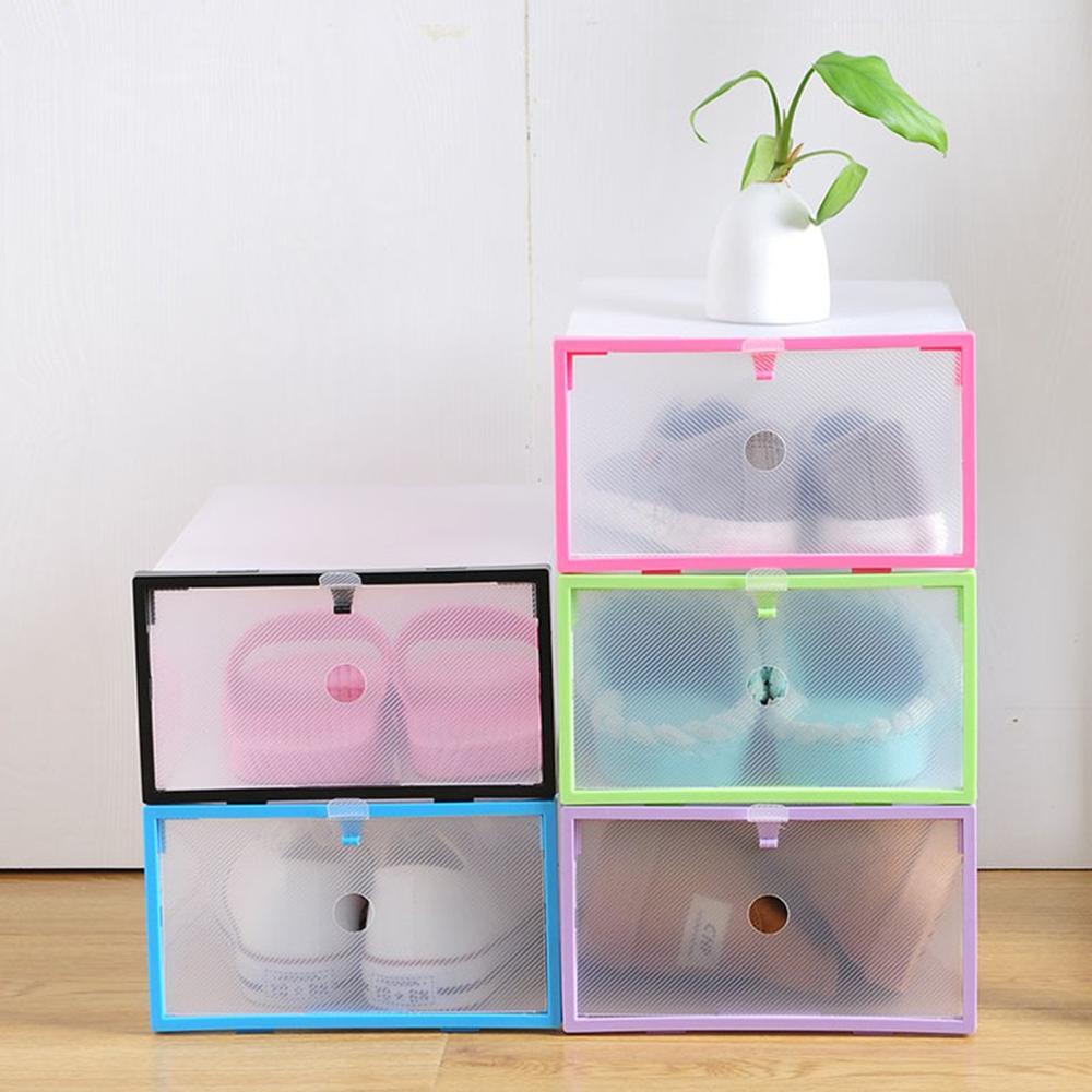 1pcs Transparent Shoes Box Drawer Universal Clothinng Storage Case Organizer Stackable Slippers Sports Shoes Sundries Drawer Box