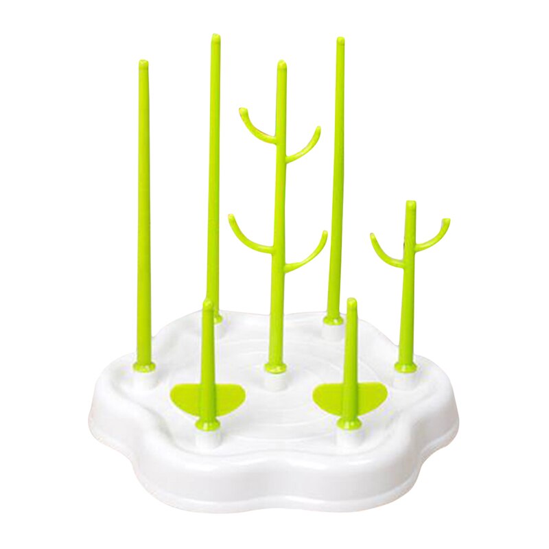 Escurridor antibiótico, estante para secador, soporte de alimentación, Soporte seguro para la salud, estante para botellas de drenaje, práctico estante para secar botellas de bebé: white