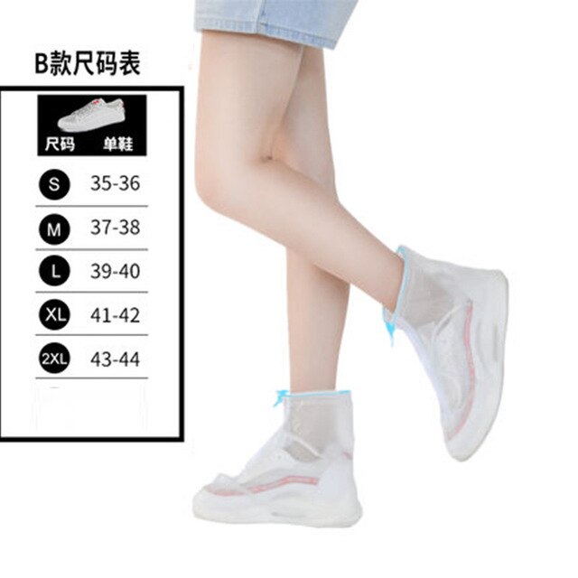 Cubierta para zapatos contra la lluvia reutilizable a prueba de agua, botas antideslizantes de goma para lluvia, accesorios para zapatos para hombres y mujeres: Blanco / 40