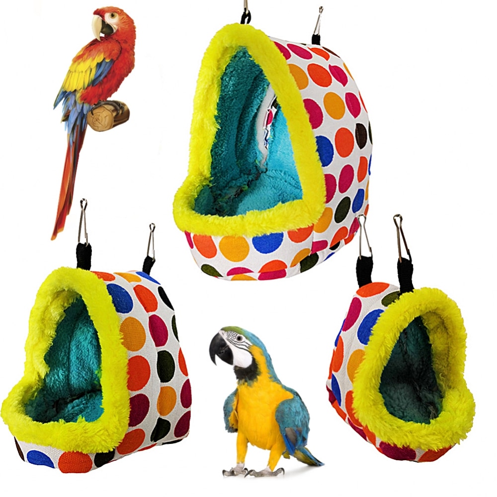 Papegøje reden plys varm vinter hængekøje kæledyr fugl hængende sving seng hule papegøje hængekøje varm hængende seng bur