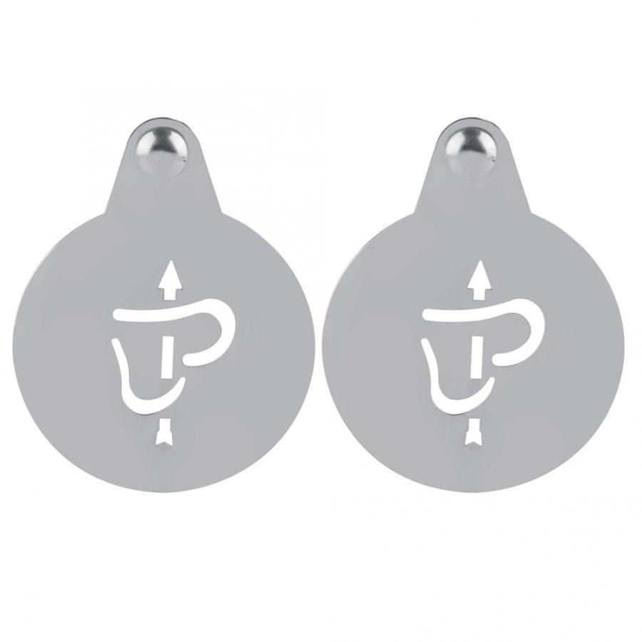 2 stuks roestvrijstalen koffiedecoratiesjablonen, koffiezetgereedschap voor thuisgebruik, koffiesjablonen