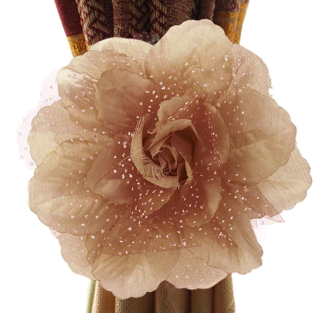 1Pcs Peony Flower Curtain Clip-On Curtain Strap Tie Backs Holdbacks Curtain Curtain Accessories Decoration Polyester Straps: C