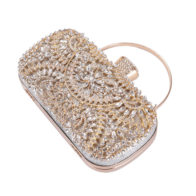 Diamant soirée pochette pour femmes sac à main de mariage chaîne sac à bandoulière petit sac à main avec poignée en métal ZD1397