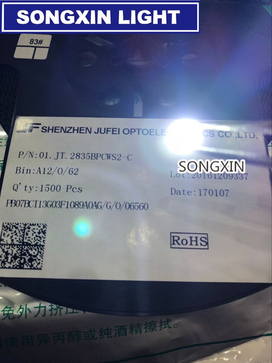 50PCS JUFEI LED Backlight 1210 3528 2835 1W 6V 96LM Cool white LCD Backlight for TV TV Application 01.JT.2835BPWS2-C