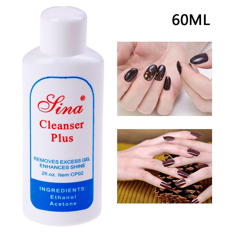 60ml Enhances Shine Cleanser Cleansing Gel Liquid Removes Excess Gel Remover Solvent Cleaner UV Nail Art Clean Degreaser