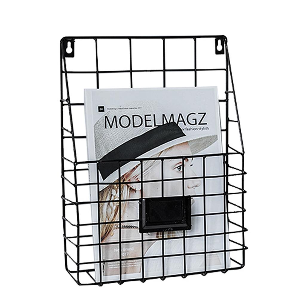 Wrought Iron Magazine Rack Innovative Simple Wall Decorative Rack Newspaper Document File Storage Shelf School Office Supplies